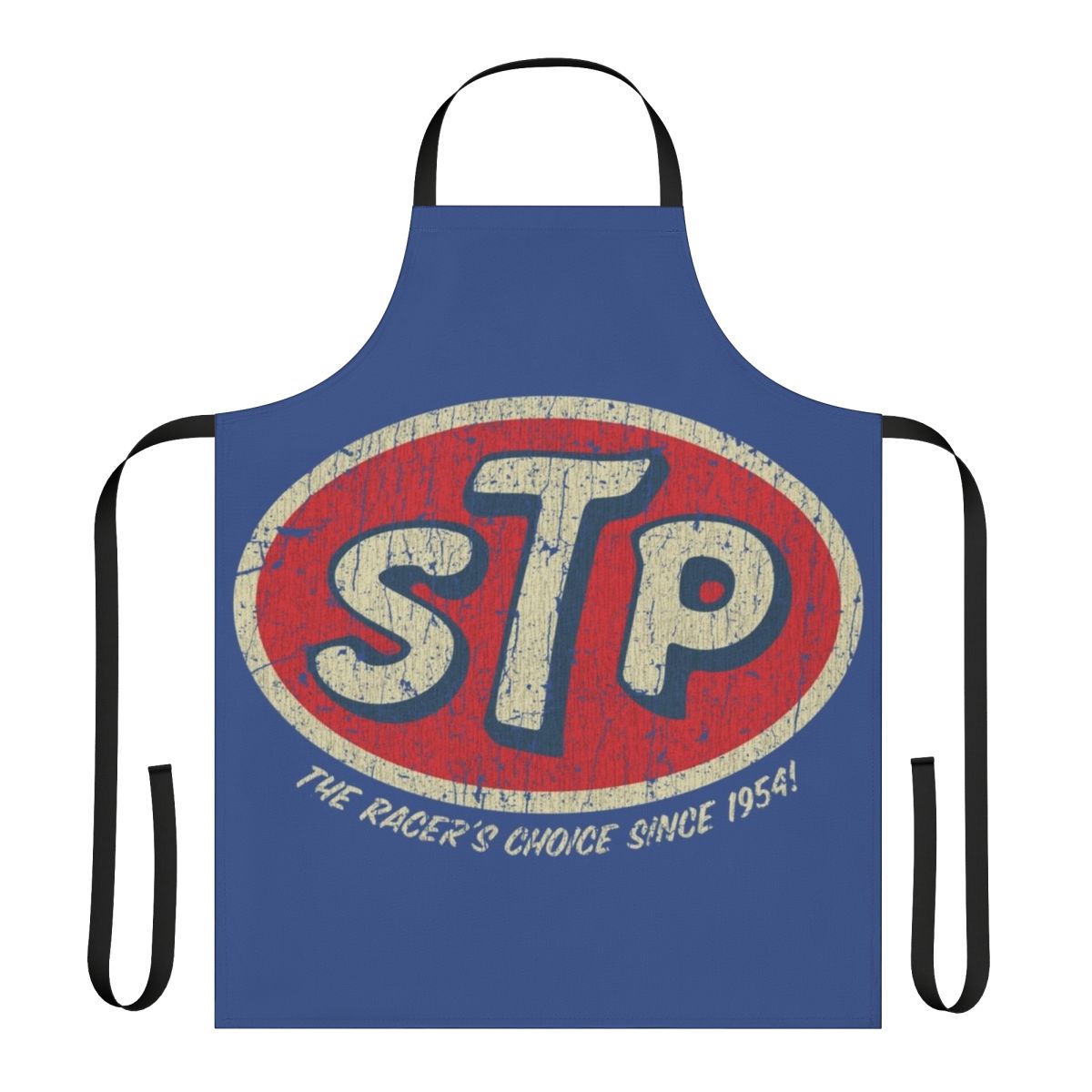 Vintage 1954 STP racer-inspired apron for the classic car mechanic and high-performance engine enthusiast