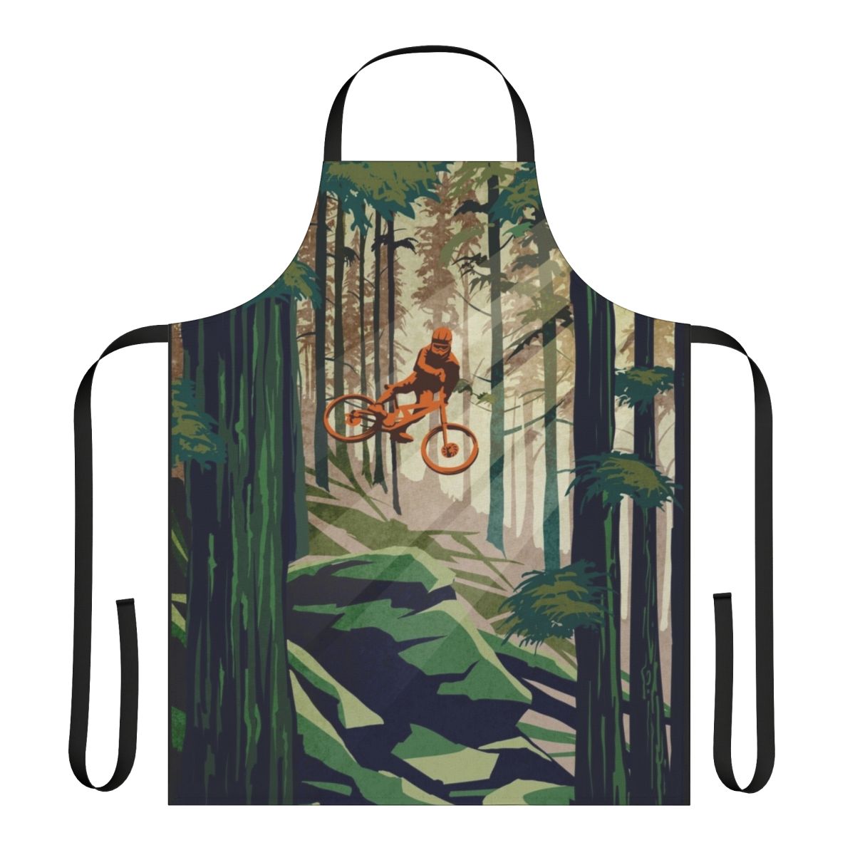 Retro mountain bike cycling apron with motivational art design