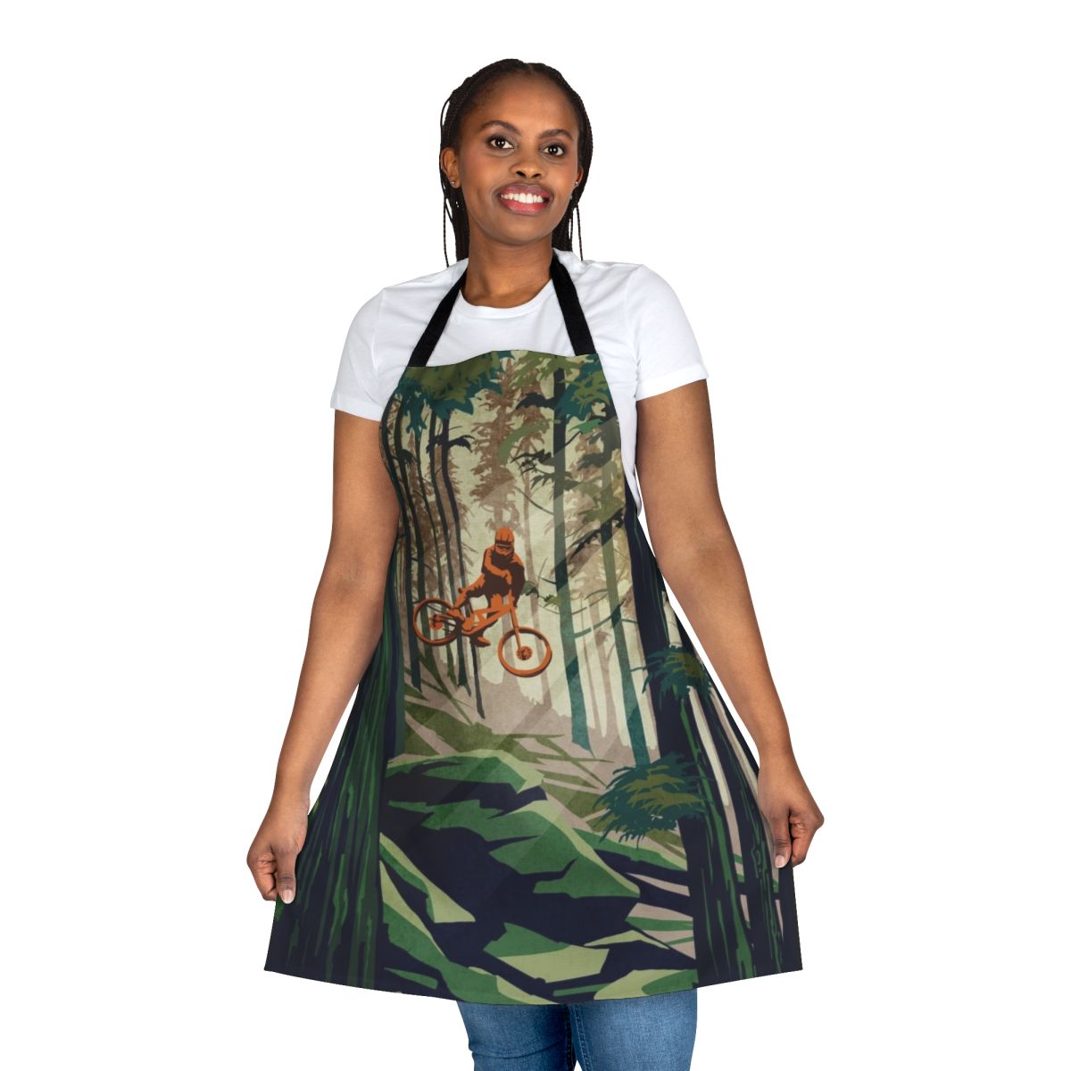 Retro mountain bike cycling apron with motivational art design