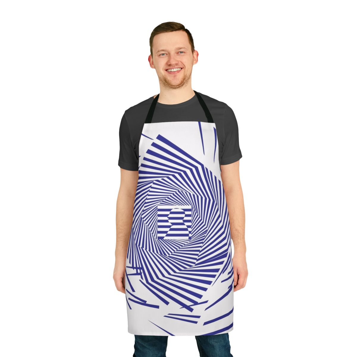 Vertigo-inspired apron featuring the iconic Alfred Hitchcock design