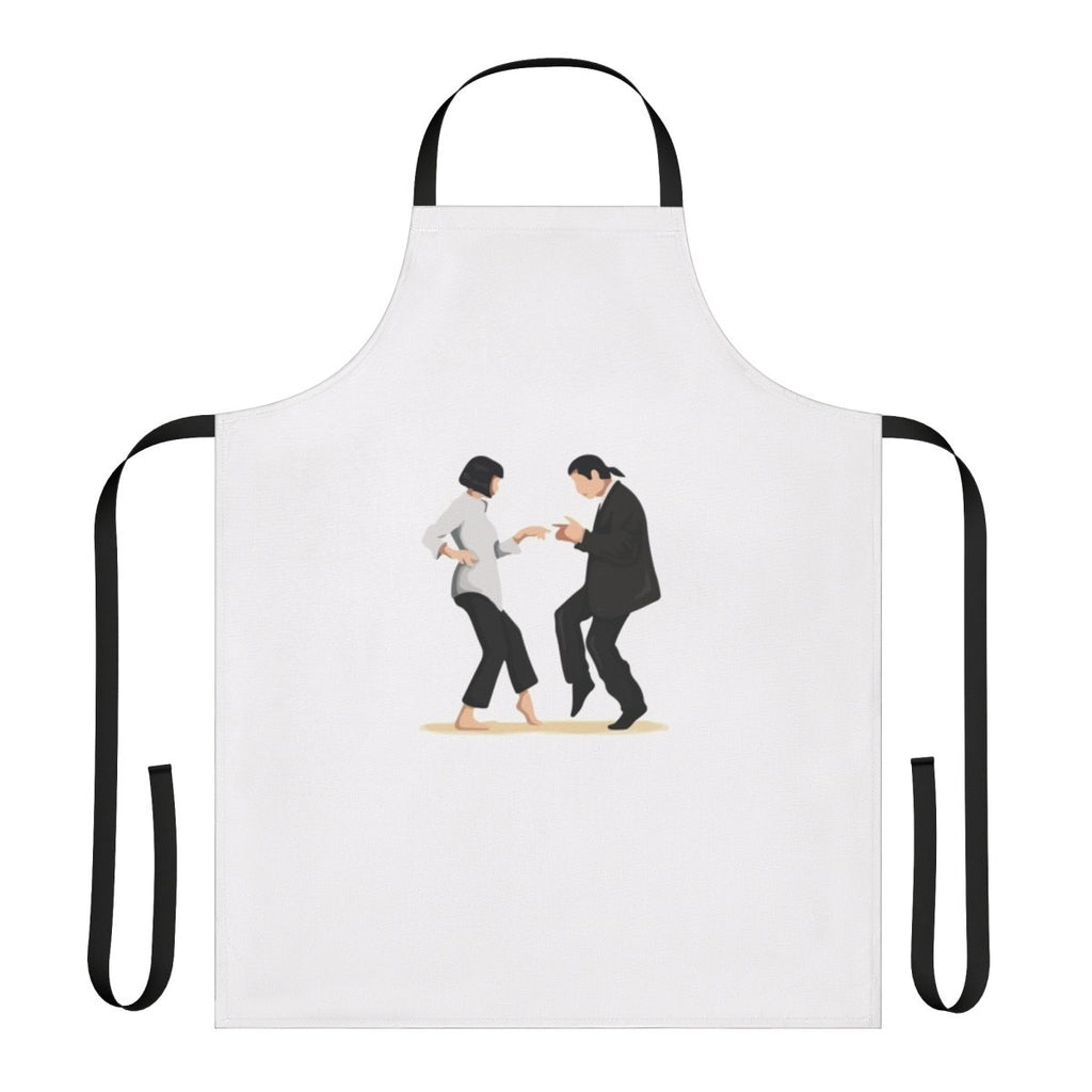 Vibrant and retro-styled Pulp Fiction-themed apron for movie fans and kitchen enthusiasts.