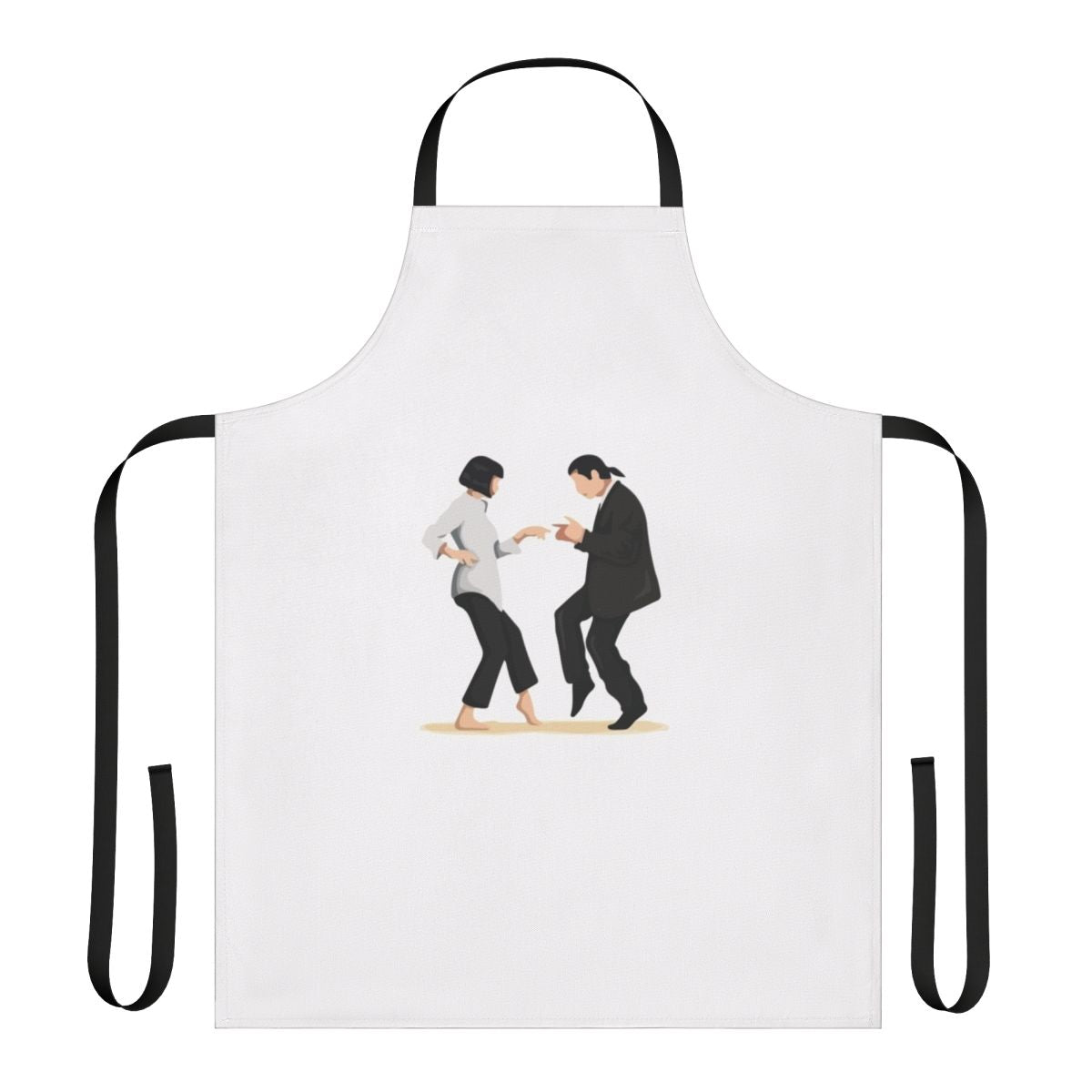 Vibrant and retro-styled Pulp Fiction-themed apron for movie fans and kitchen enthusiasts.