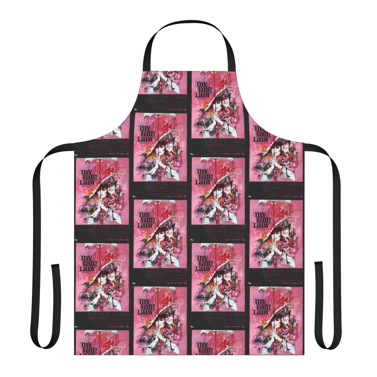 Retro movie merchandise apron featuring Audrey Hepburn's classic film My Fair Lady
