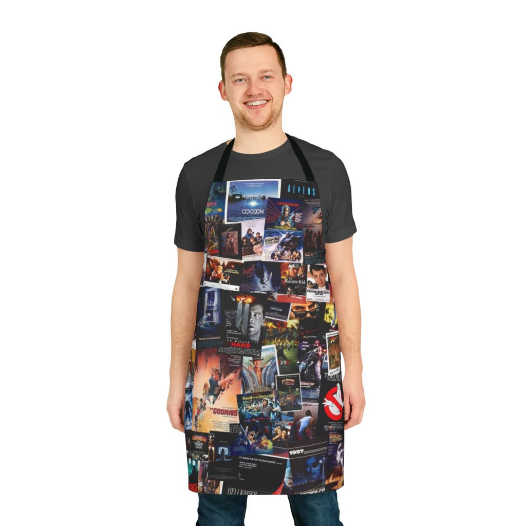 Apron featuring iconic 1980s movie poster designs