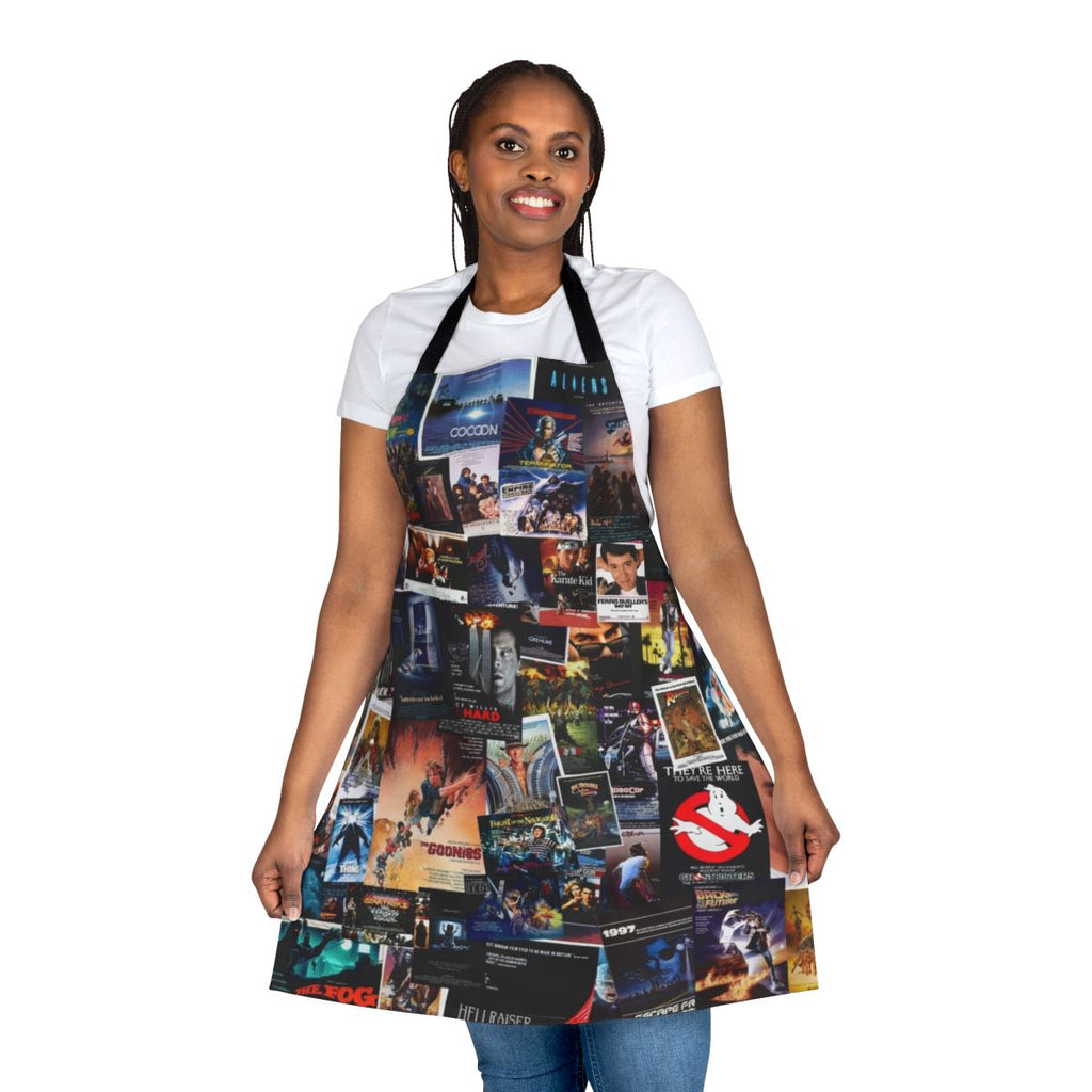 Apron featuring iconic 1980s movie poster designs