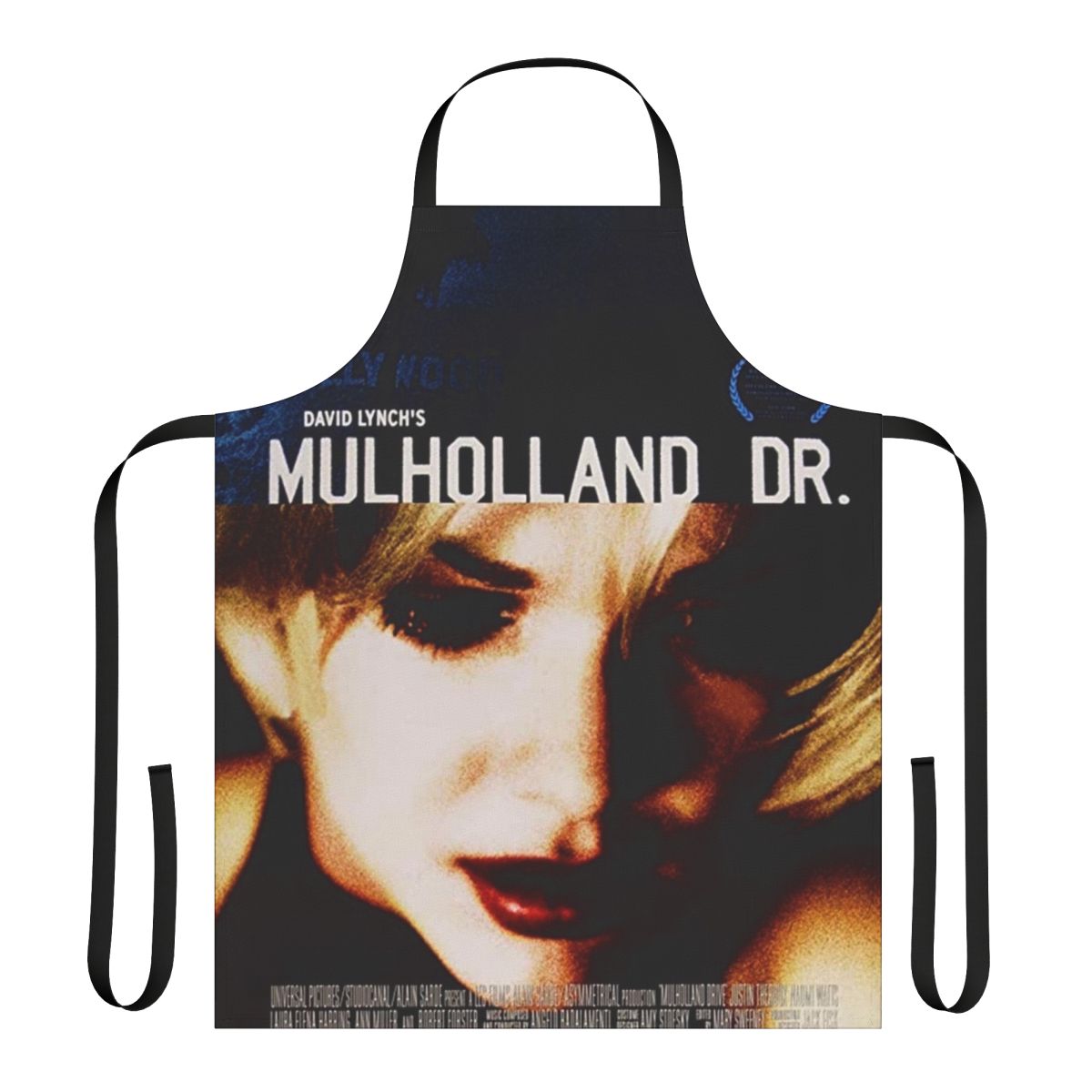 Stylish apron featuring a retro movie poster design, perfect for David Lynch fans and movie enthusiasts.