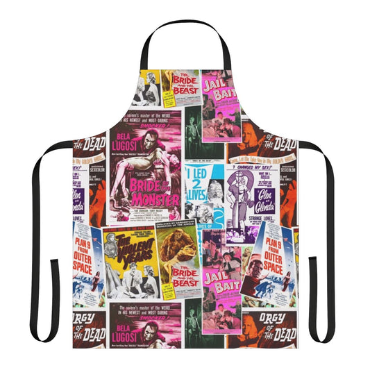 Apron featuring iconic imagery and text from Ed Wood's classic B-movies