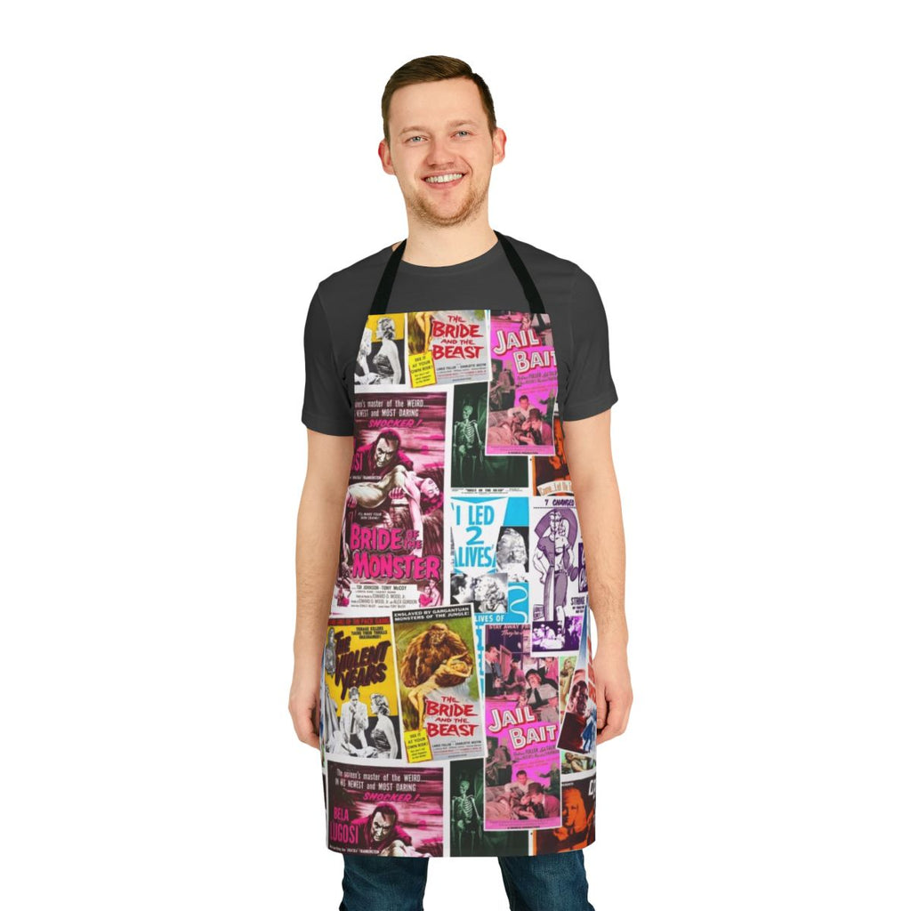 Apron featuring iconic imagery and text from Ed Wood's classic B-movies