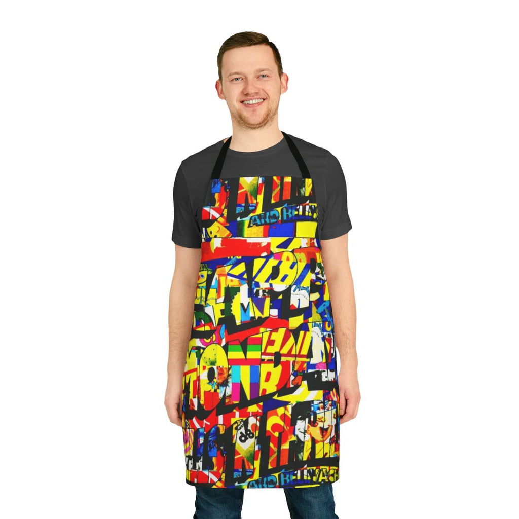 Stylish Apron Featuring a Vintage-Inspired Happy Mondays Wallpaper Design