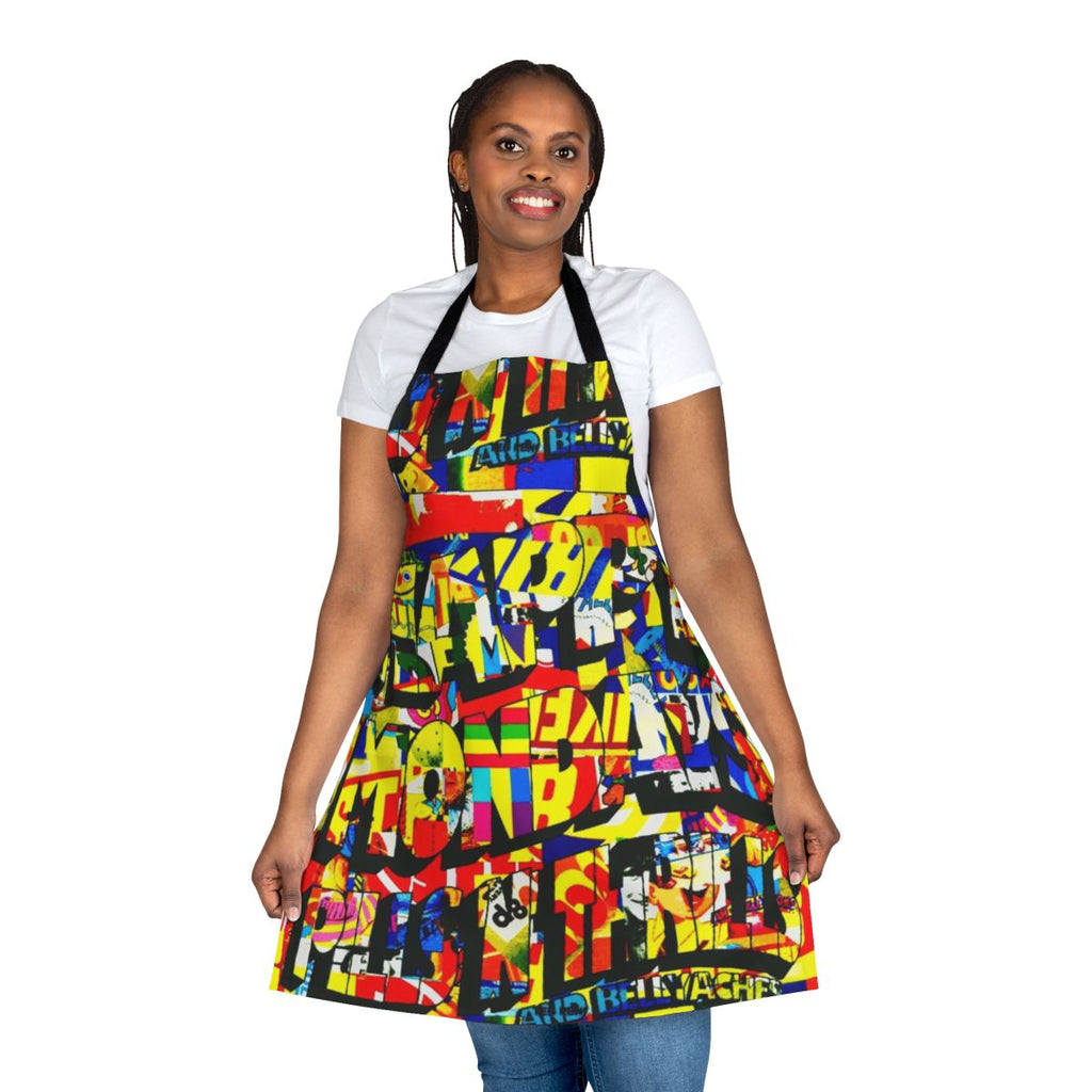 Stylish Apron Featuring a Vintage-Inspired Happy Mondays Wallpaper Design