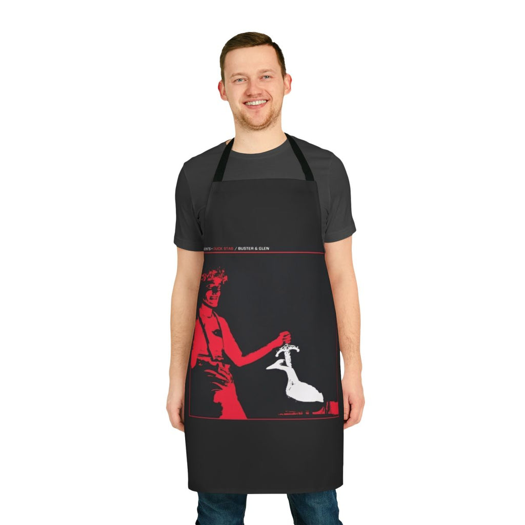 Retro apron featuring abstract artwork inspired by the musical group The Residents' 1978 album 'Duck Stab'