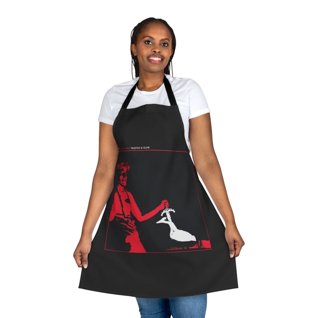 Retro apron featuring abstract artwork inspired by the musical group The Residents' 1978 album 'Duck Stab'
