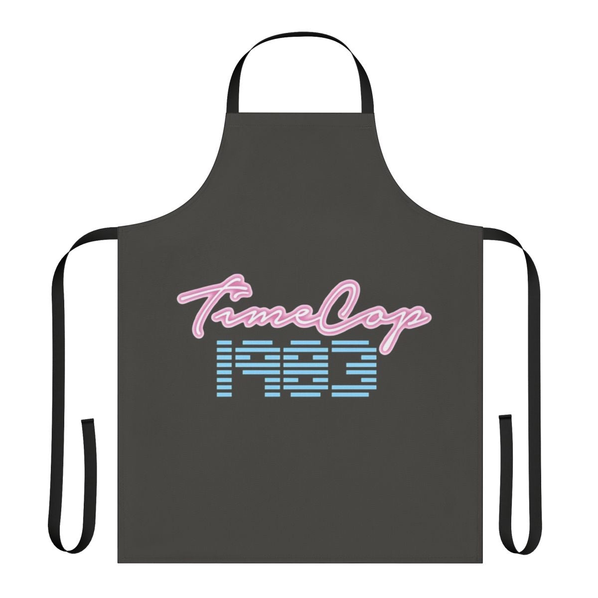 Stylish apron featuring the Timecop 1983 logo and retro 80s synthwave design