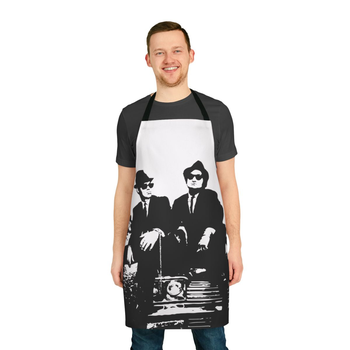 Vintage-style BB apron with musical and movie-inspired design