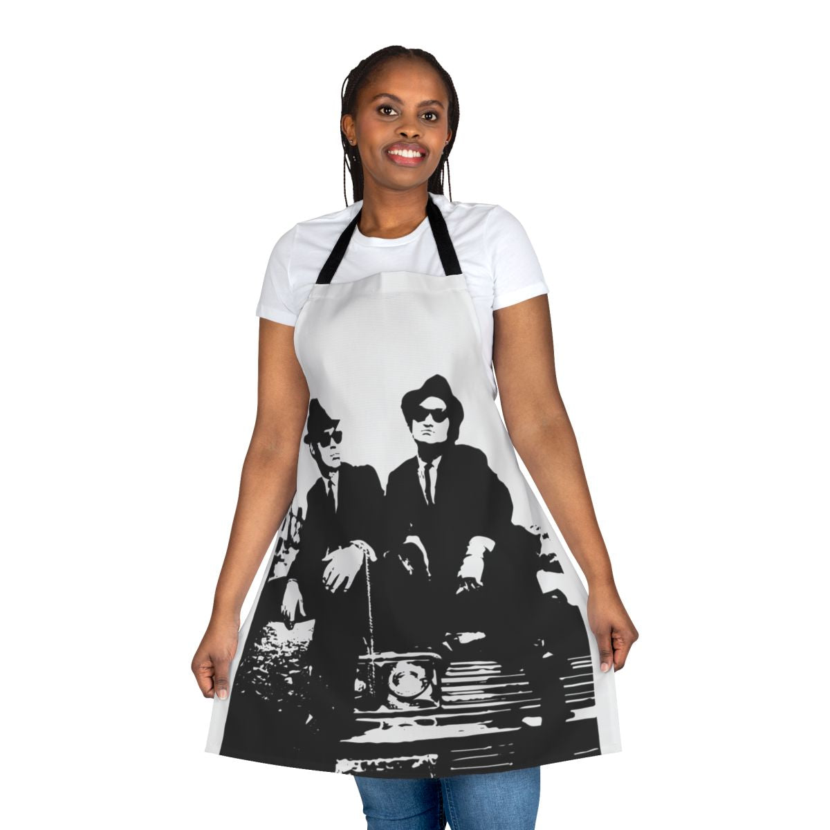 Vintage-style BB apron with musical and movie-inspired design