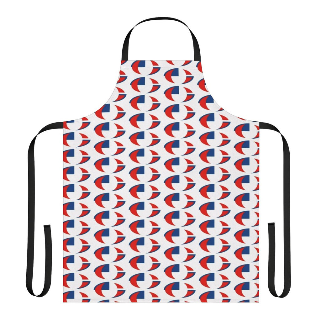 Retro-style apron featuring the logo of Creation Records, a iconic British indie music label.