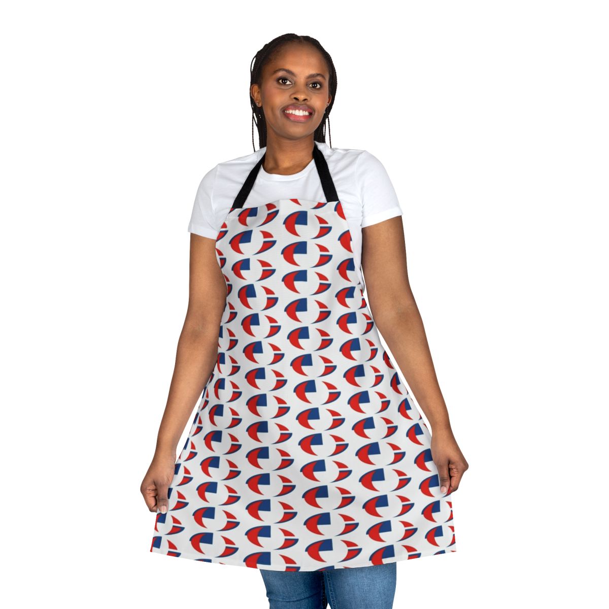 Retro-style apron featuring the logo of Creation Records, a iconic British indie music label.