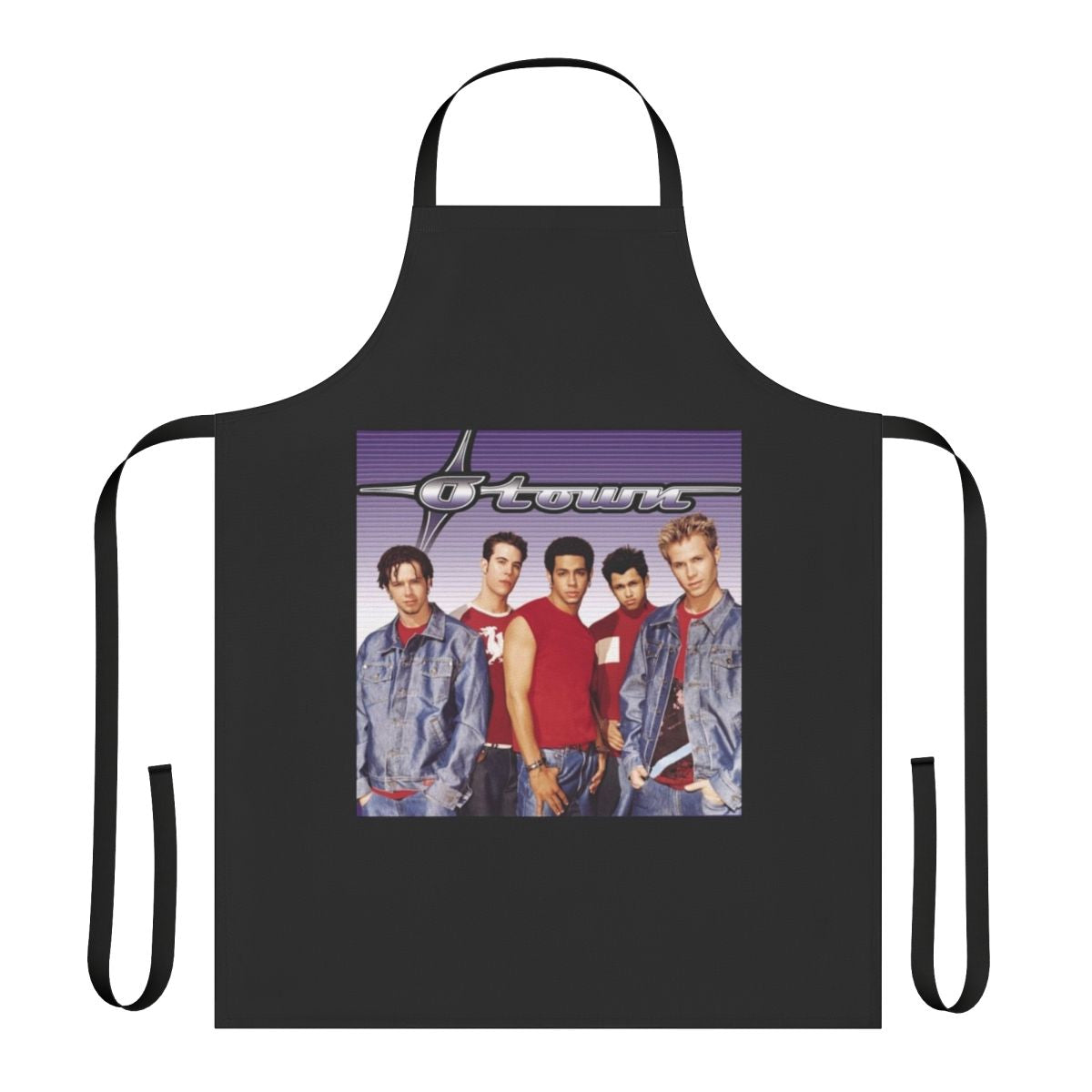Retro music lover apron featuring nostalgic 90s boy band album artwork