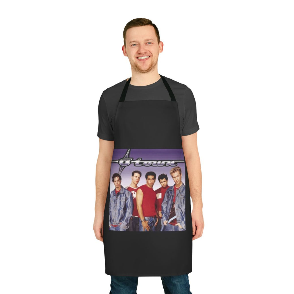 Retro music lover apron featuring nostalgic 90s boy band album artwork