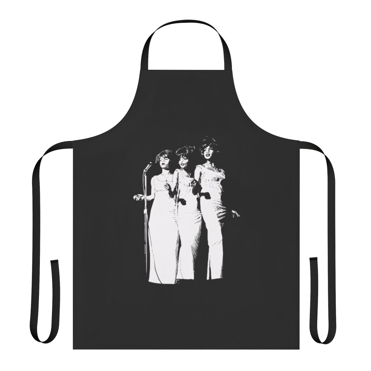 Vintage-style apron featuring the iconic Motown group The Supremes
