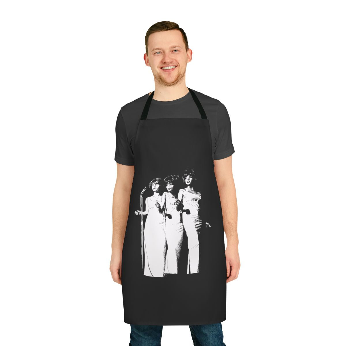 Vintage-style apron featuring the iconic Motown group The Supremes