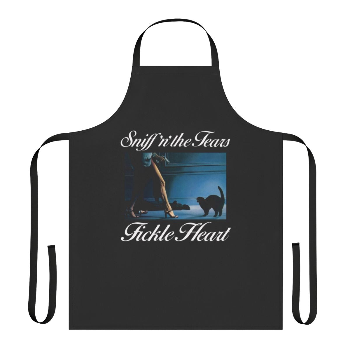 Vibrant apron featuring the album cover art from Sniff 'n' the Tears' hit song "Fickle Heart"