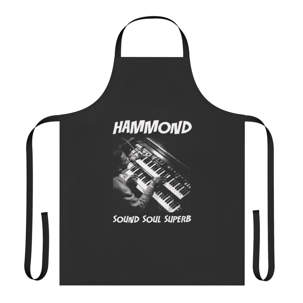 Stylish vintage-inspired Hammond organ-themed apron for music enthusiasts