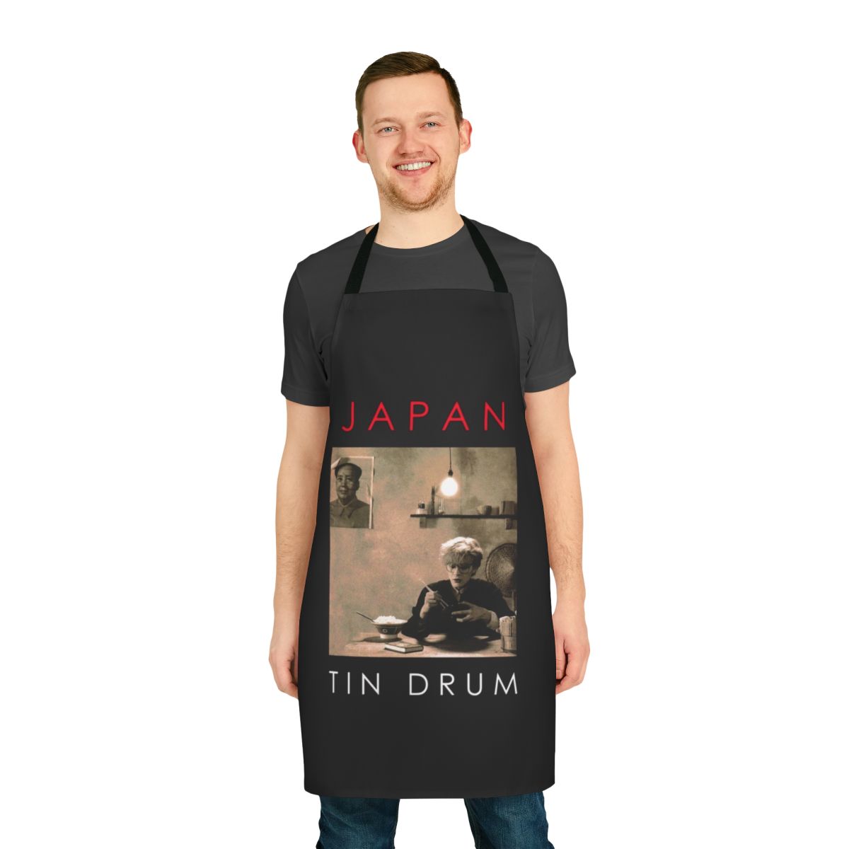 Apron featuring a vintage-inspired Japan-themed music design