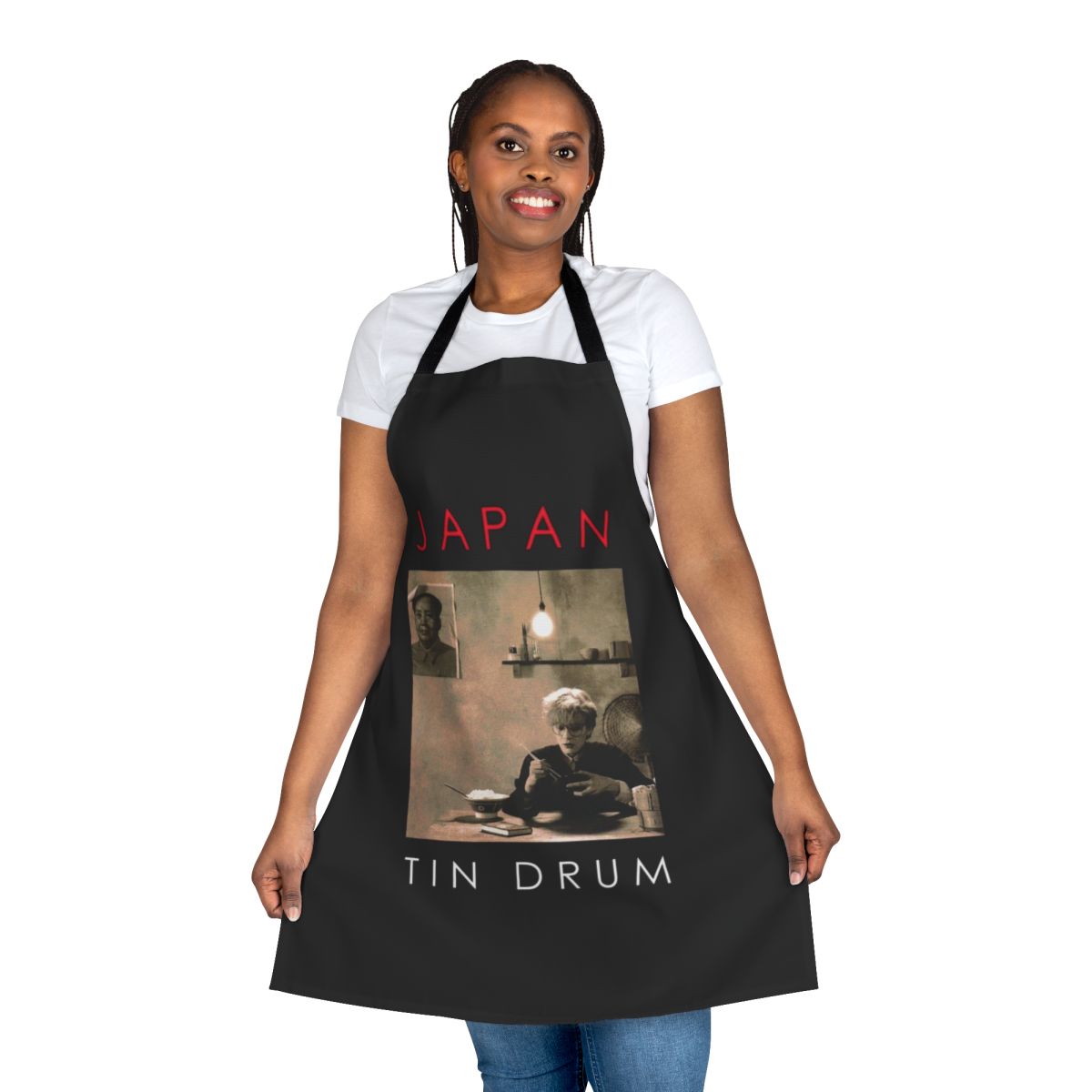 Apron featuring a vintage-inspired Japan-themed music design