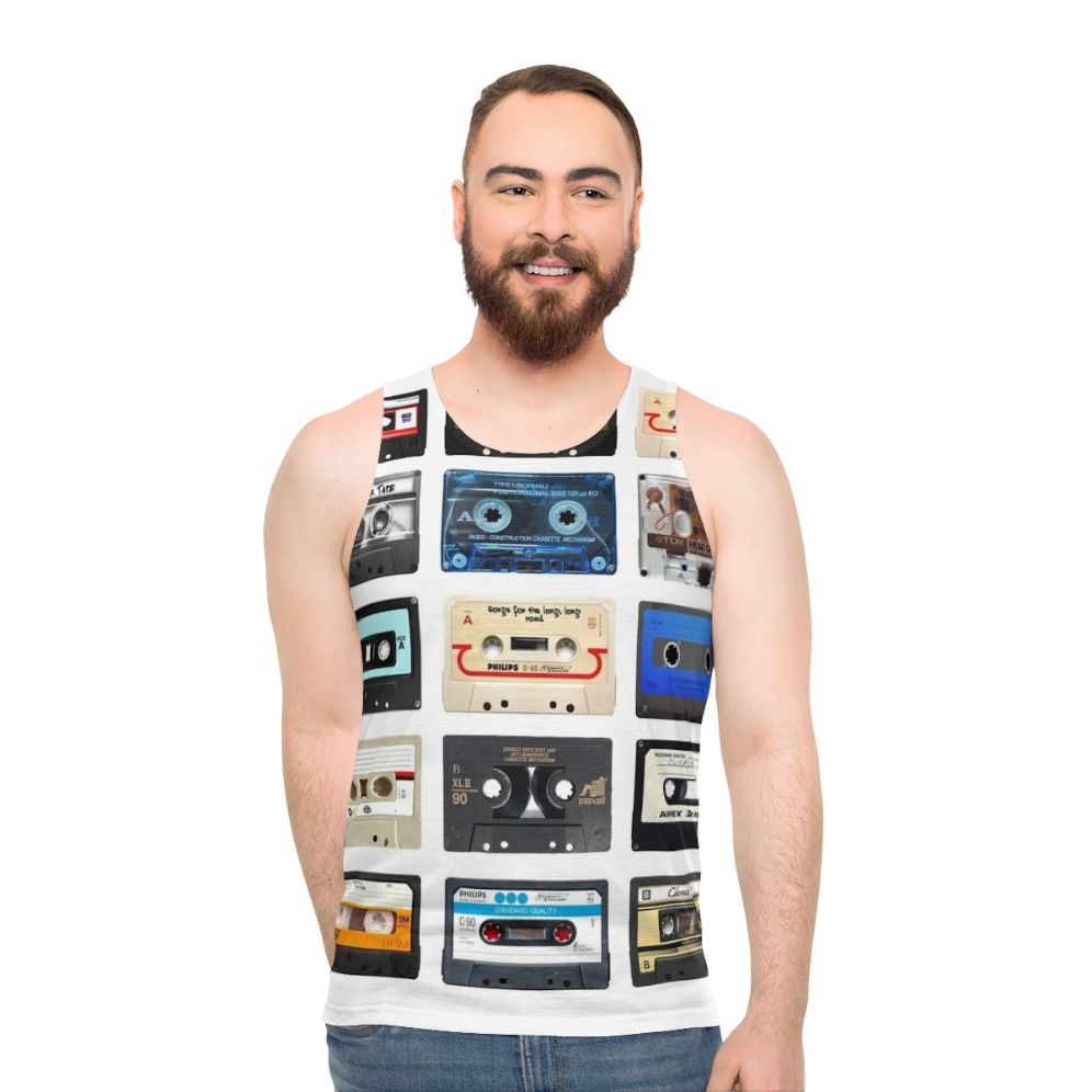 Retro music unisex tank top