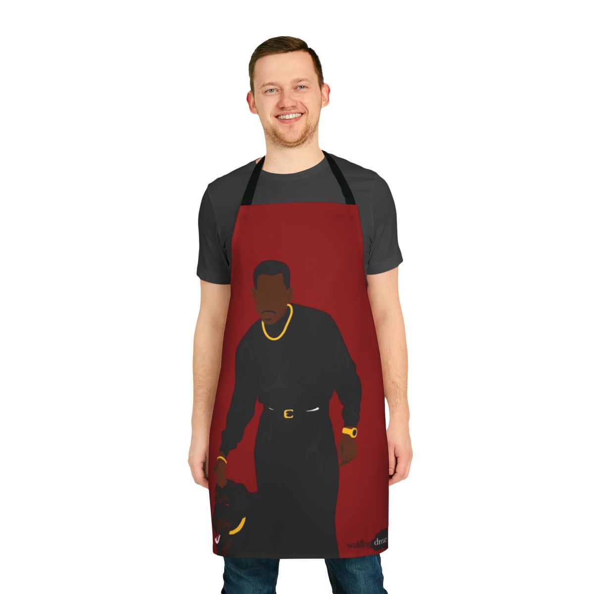 Retro-style Elvis Presley "Suspicious Minds" music-themed apron