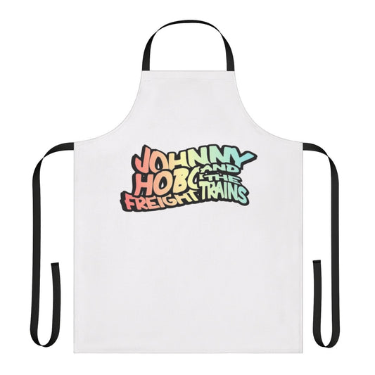 Retro-styled apron featuring Johnny Hobo and the Freight Trains folk punk artwork