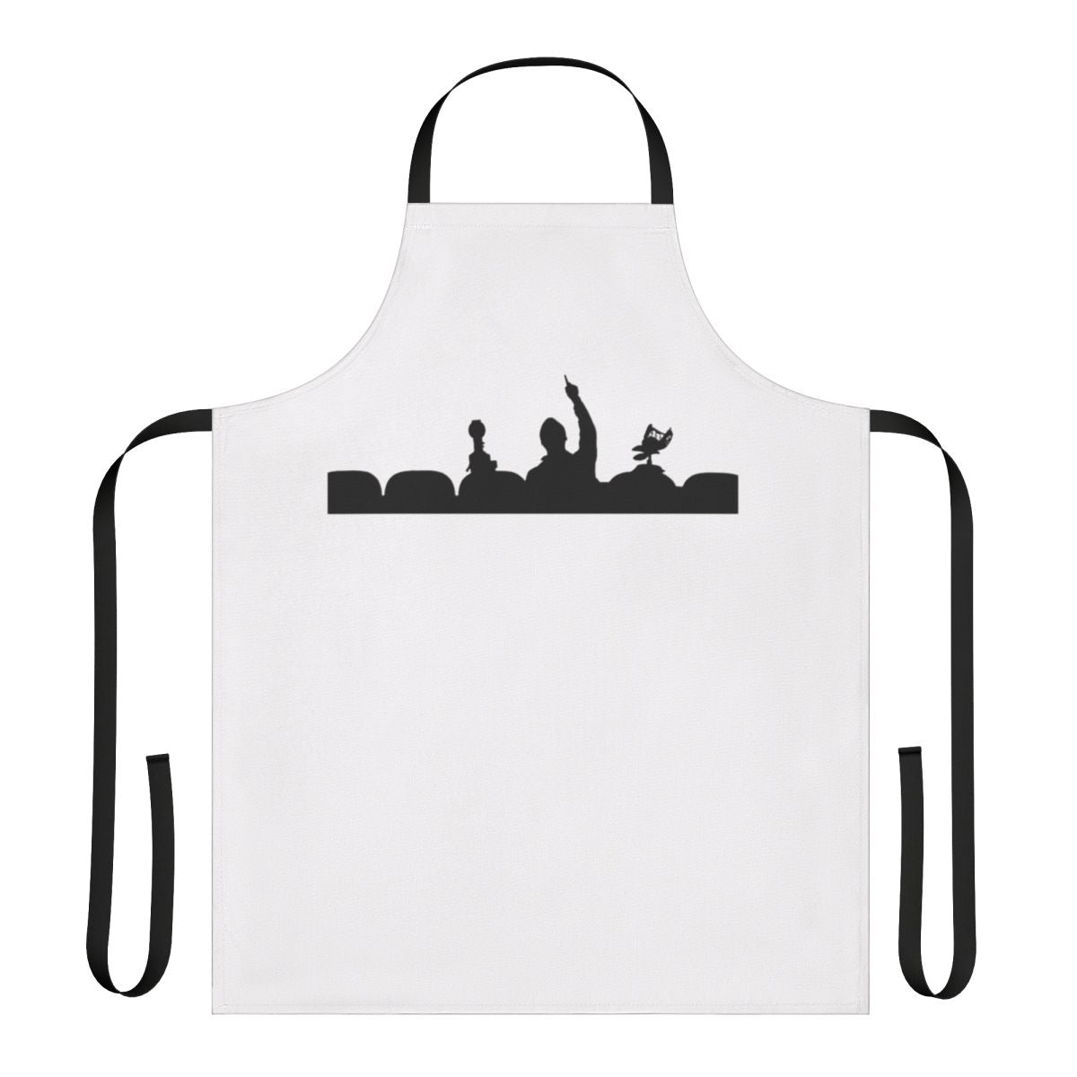 Mystery Science Theater 3000 inspired black and white apron