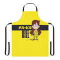 Retro Mystery Shack Anime-Inspired Apron featuring characters and symbols from the show Gravity Falls and the film Kill Bill