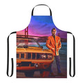 Vintage-style apron featuring a San Francisco police car and the Nash Bridges logo