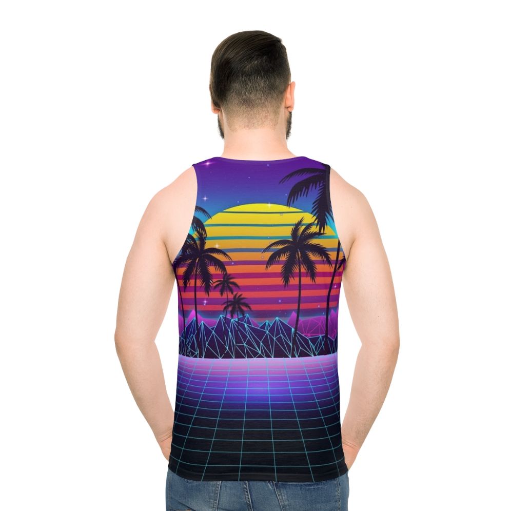Retro neon synthwave unisex tank top
