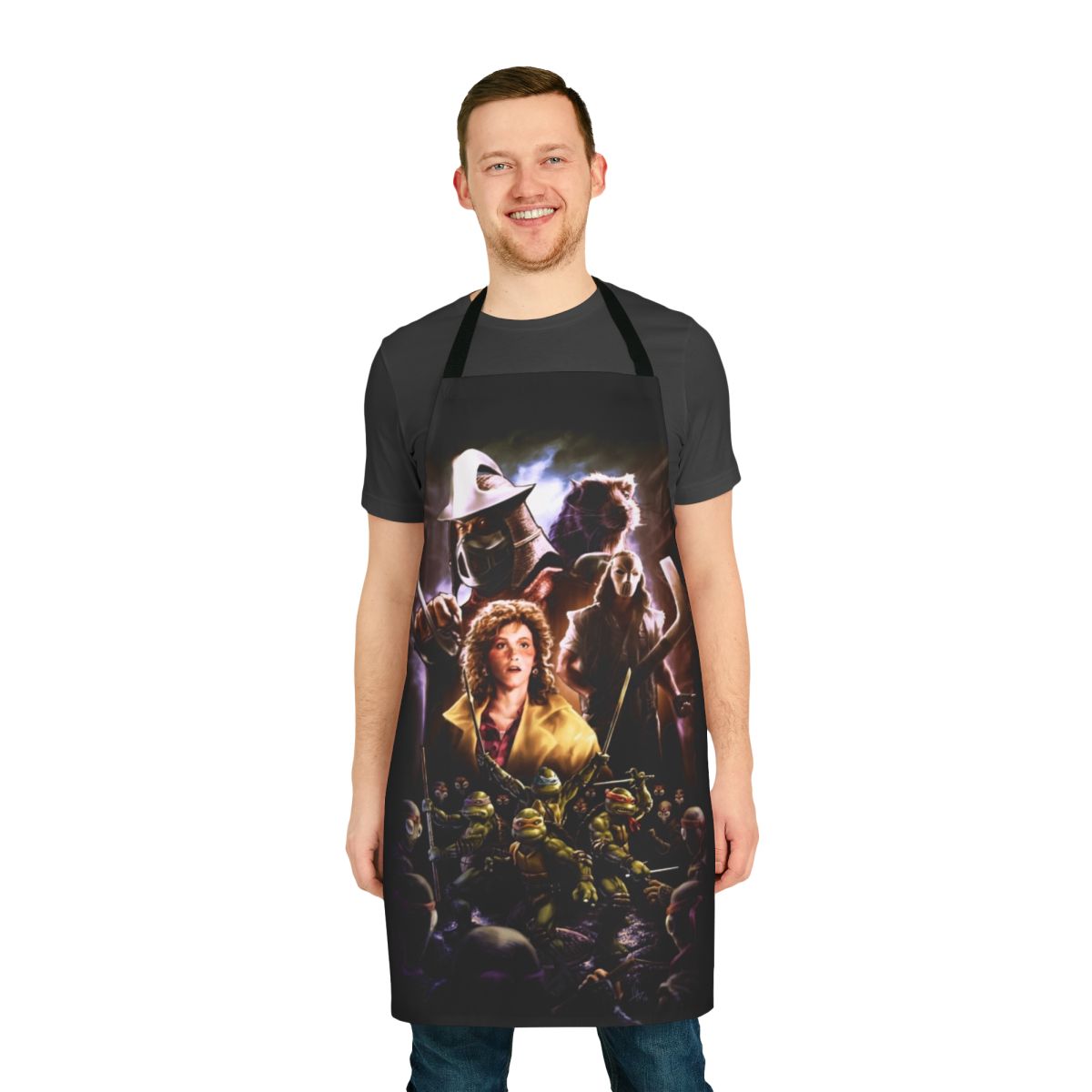 Retro Ninja Turtles Apron featuring iconic characters from the classic 1990s Teenage Mutant Ninja Turtles franchise