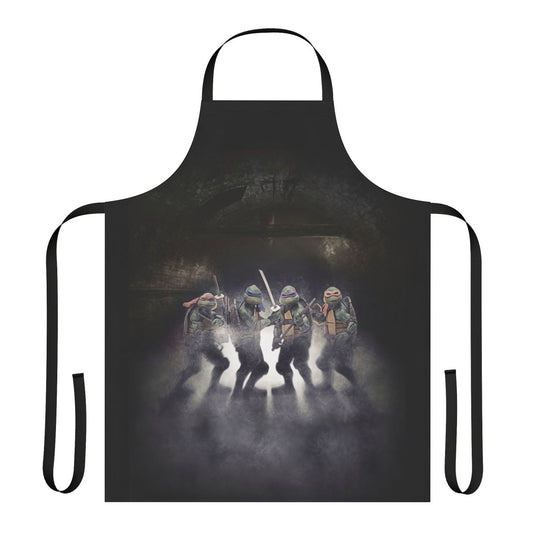 Vibrant Ninja Turtles-themed apron with retro 90s style graphics