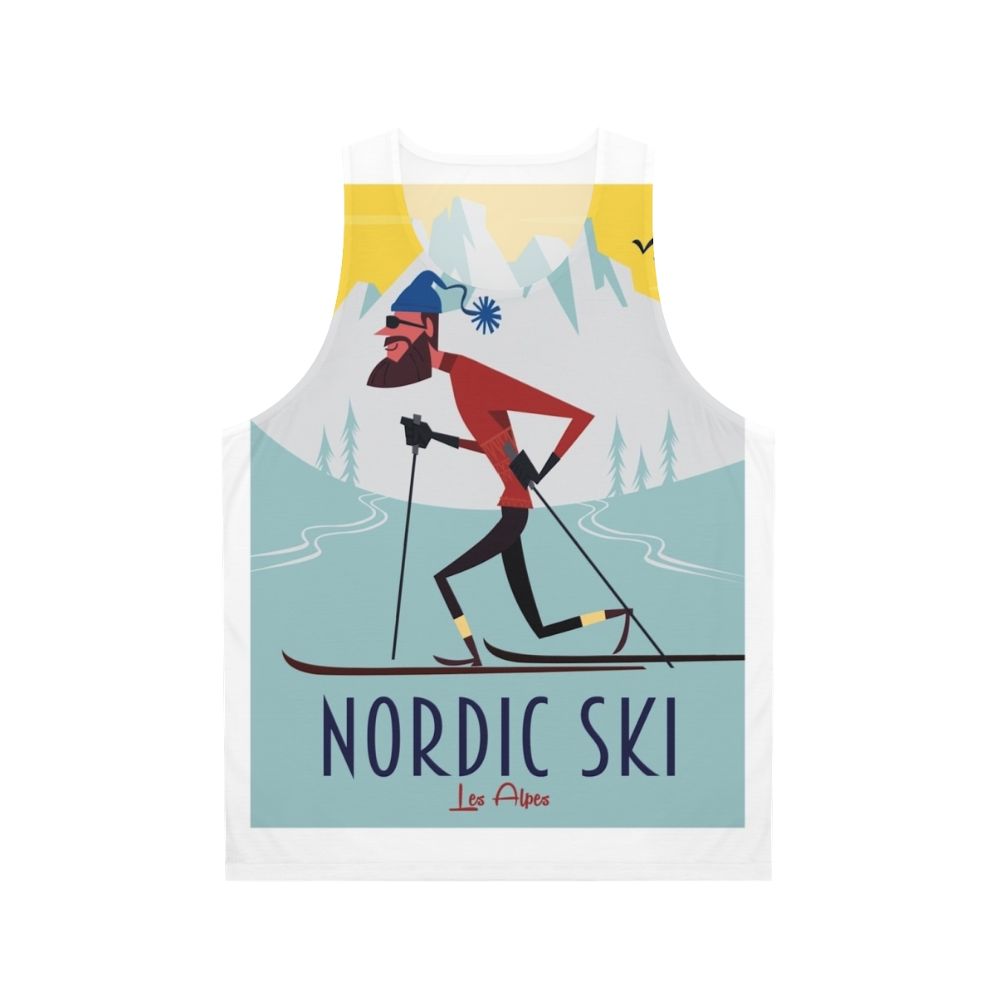 Retro Nordic ski design unisex tank top