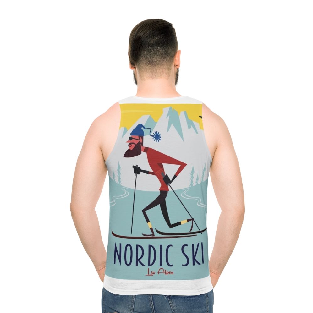 Retro Nordic ski design unisex tank top