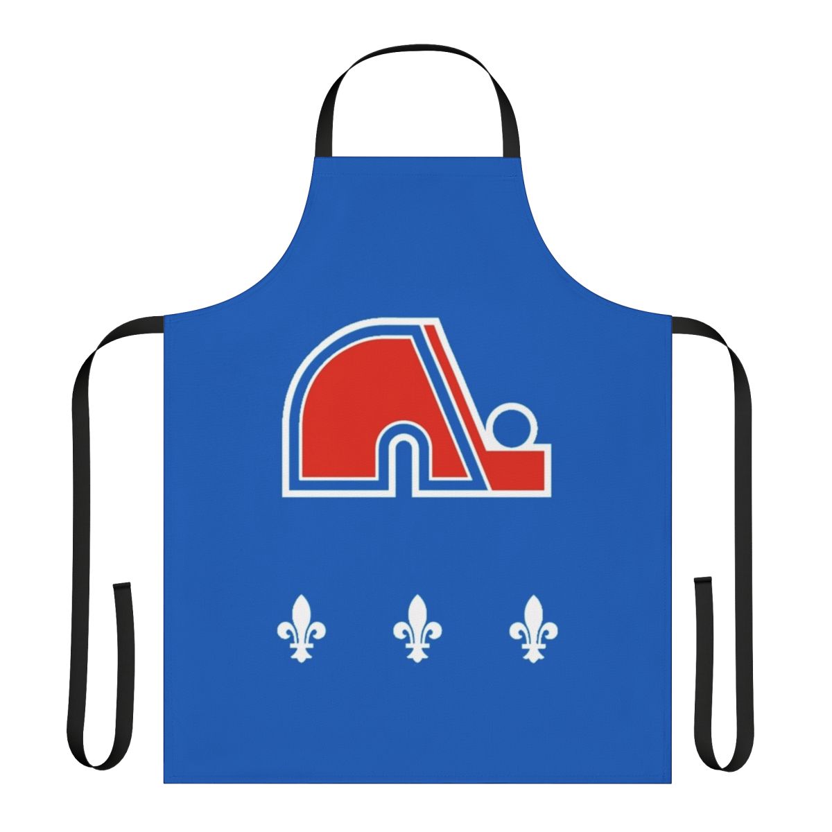 Vintage-style apron featuring the defunct Quebec Nordiques hockey team logo and retro design