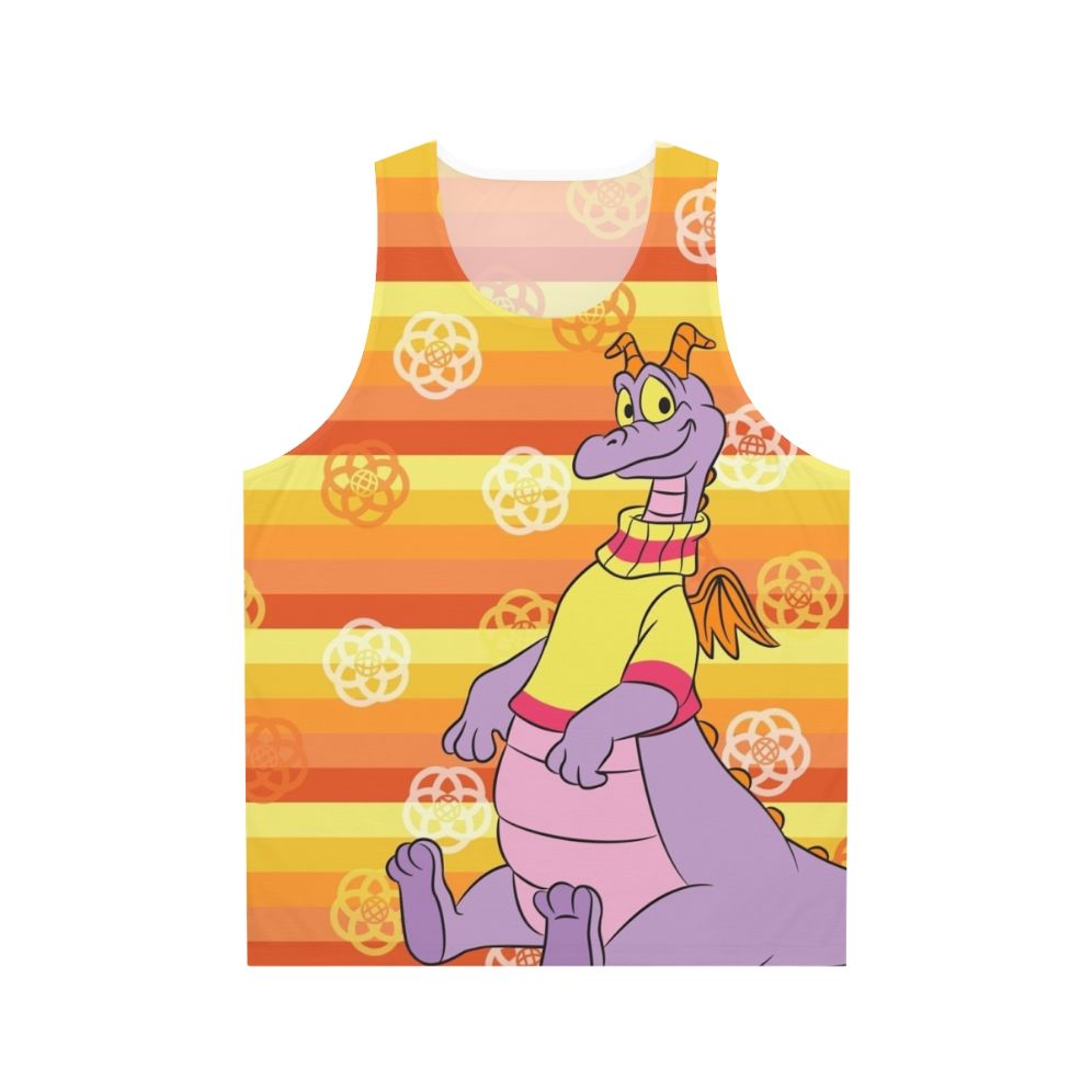 Retro orange stripe epcot figment unisex tank top