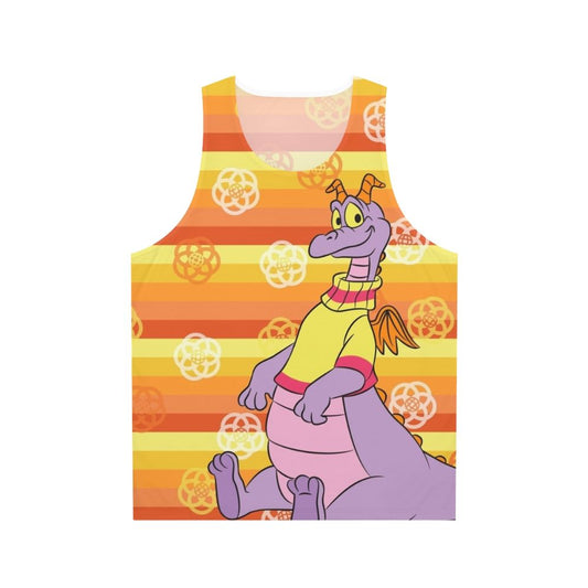 Retro orange stripe epcot figment unisex tank top