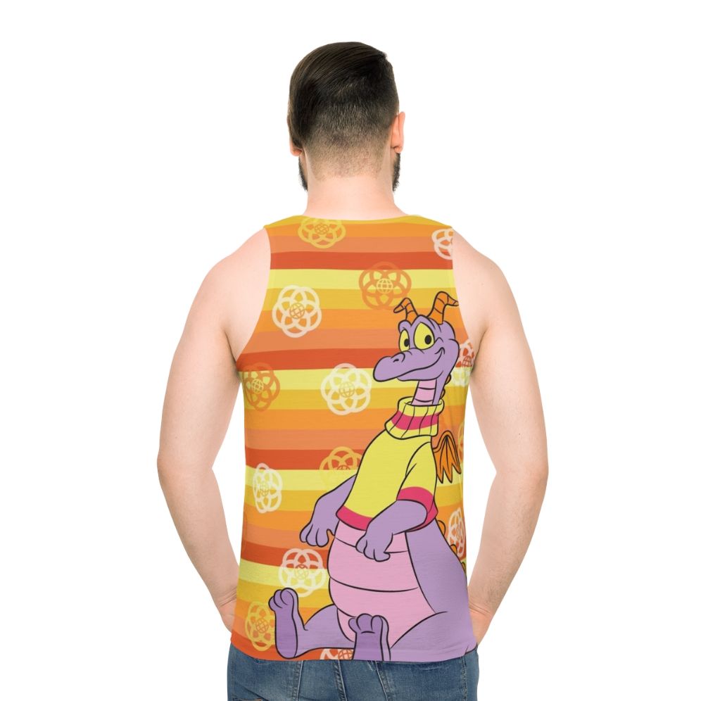 Retro orange stripe epcot figment unisex tank top