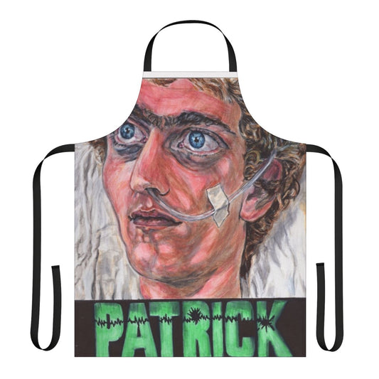 Apron featuring retro-style design inspired by classic Australian horror and thriller films from the 1970s