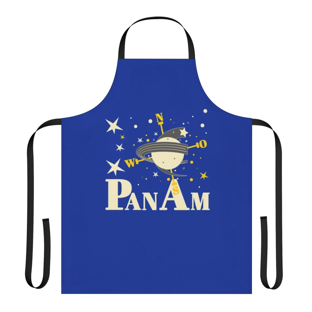 Vintage-style Pan Am Airlines inspired apron with iconic blue and white color scheme