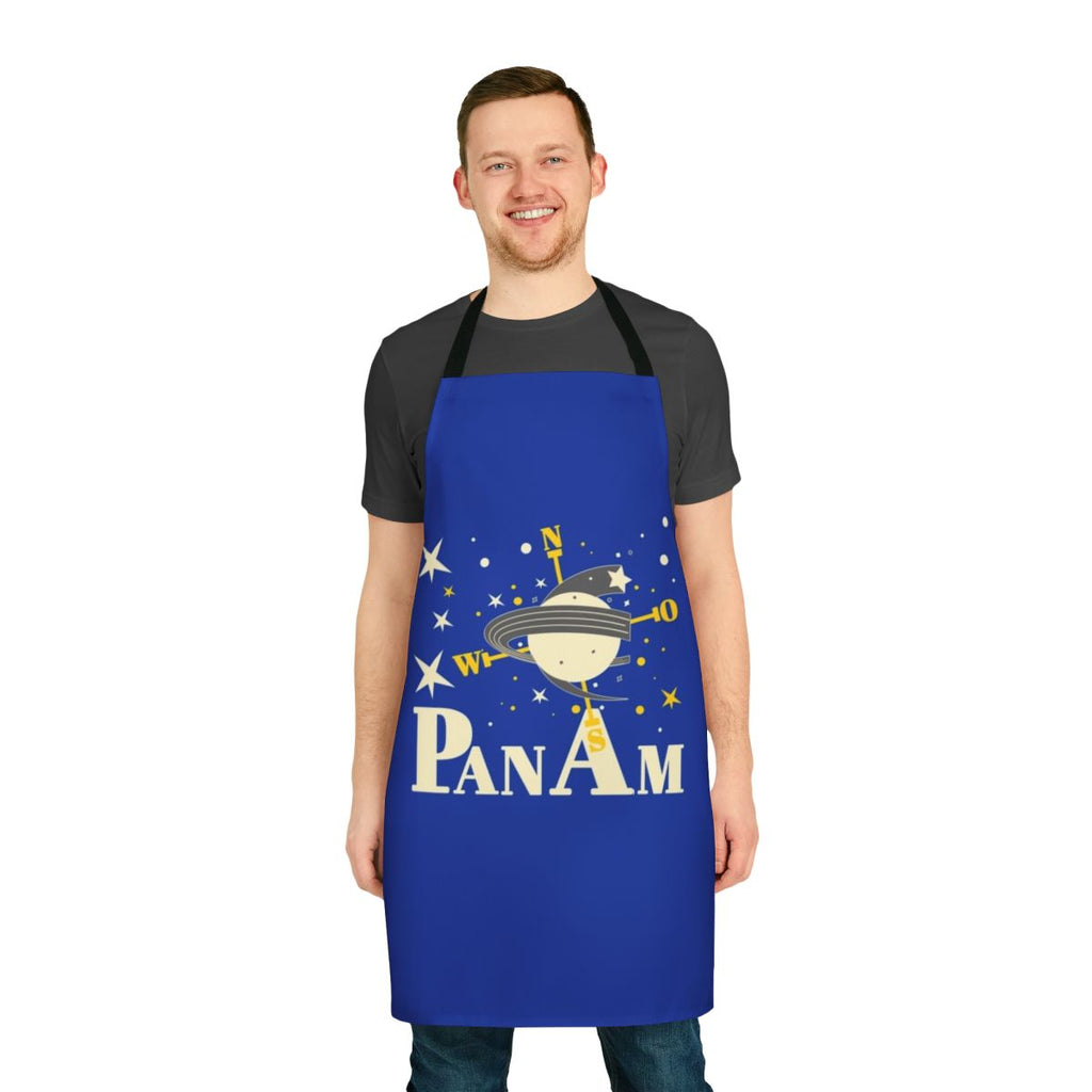 Vintage-style Pan Am Airlines inspired apron with iconic blue and white color scheme