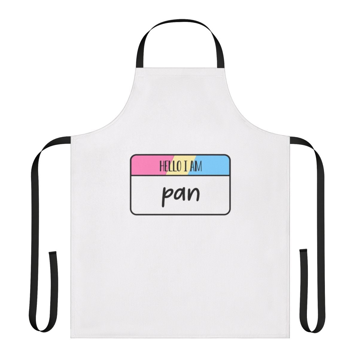 Retro-style apron featuring the historic Pan Am logo in LGBTQ+ pride colors