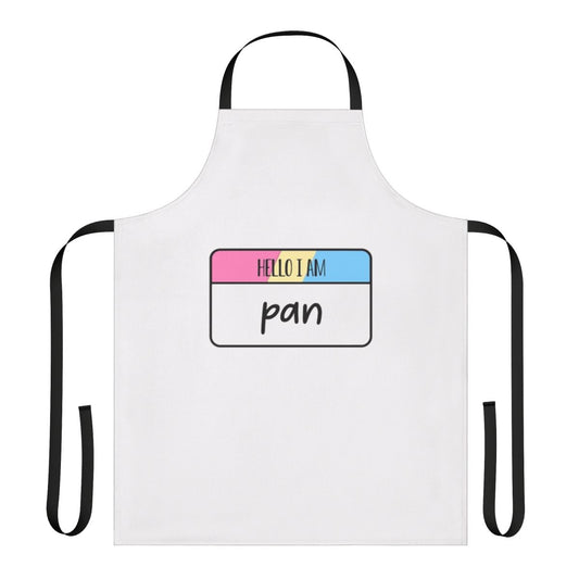 Retro-style apron featuring the historic Pan Am logo in LGBTQ+ pride colors