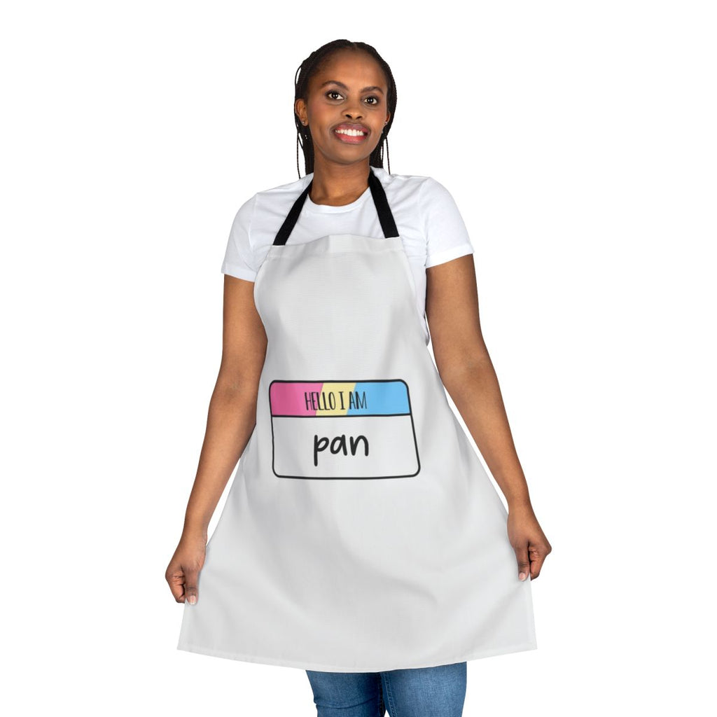Retro-style apron featuring the historic Pan Am logo in LGBTQ+ pride colors